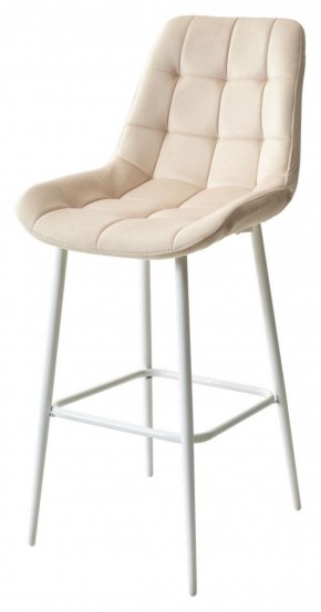 Барный стул ХОФМАН, цвет H-06 Бежевый, велюр / белый каркас М-City в Асбесте - asbest.mebel-74.com | фото