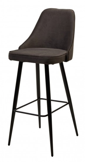 Барный стул NEPAL-BAR ГРАФИТ #14, велюр/ черный каркас (H=78cm) М-City в Асбесте - asbest.mebel-74.com | фото