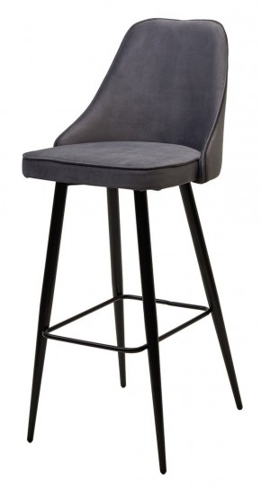 Барный стул NEPAL-BAR СЕРЫЙ #27, велюр/ черный каркас (H=78cm) М-City в Асбесте - asbest.mebel-74.com | фото