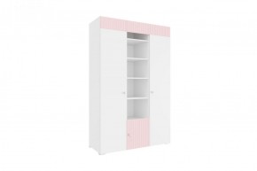 Детская Алиса ПМ-332.25 исп.3 Шкаф комбинированный (c 3 дверями) Белый матовый с ФП - розовый в Асбесте - asbest.mebel-74.com | фото