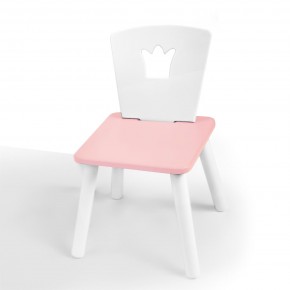 Детский стул Корона (Белый/Розовый/Белый) в Асбесте - asbest.mebel-74.com | фото