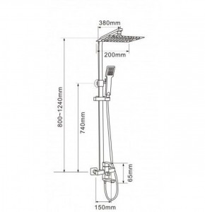 Душевая система MELANA-F1005P с тропическим душем, лейкой и смесителем, полированная в Асбесте - asbest.mebel-74.com | фото