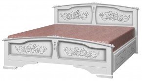 ЕЛЕНА Кровать из массива 1400 (Белый жемчуг) с 2-мя ящиками в Асбесте - asbest.mebel-74.com | фото