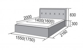ГРЕТА Кровать 1600 (экокожа бежевая) в Асбесте - asbest.mebel-74.com | фото