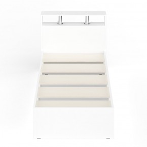 Камелия Кровать 0900, цвет белый, ШхГхВ 93,5х217х78,2 см., сп.м. 900х2000 мм., без матраса, основание есть в Асбесте - asbest.mebel-74.com | фото