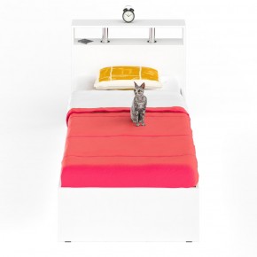 Камелия Кровать 0900, цвет белый, ШхГхВ 93,5х217х78,2 см., сп.м. 900х2000 мм., без матраса, основание есть в Асбесте - asbest.mebel-74.com | фото