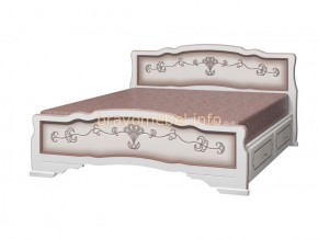 КАРИНА-6 Кровать из массива 1400 (Дуб молочный) с 2-мя ящиками в Асбесте - asbest.mebel-74.com | фото