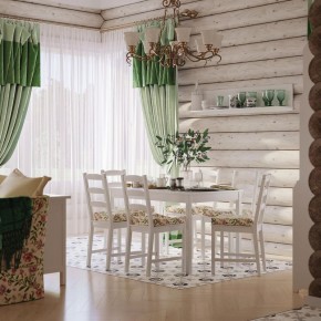 Комлект Вествик обеденный стол и четыре стула, массив сосны, цвет белый в Асбесте - asbest.mebel-74.com | фото