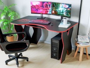 Компьютерный стол КЛ №9.0 (Черный/Красный) в Асбесте - asbest.mebel-74.com | фото