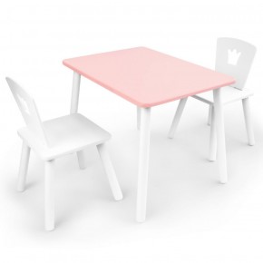 Комплект детской мебели стол и два стула Корона  (Розовый/Белый/Белый) в Асбесте - asbest.mebel-74.com | фото