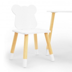 Комплект детской мебели стол и два стула Мишутка (Белый/Белый/Береза) в Асбесте - asbest.mebel-74.com | фото