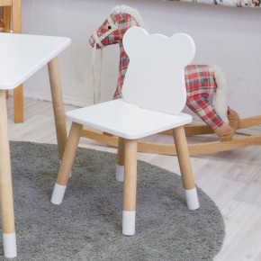 Комплект детской мебели стол и два стула Мишутка (Белый/Белый/Береза) в Асбесте - asbest.mebel-74.com | фото