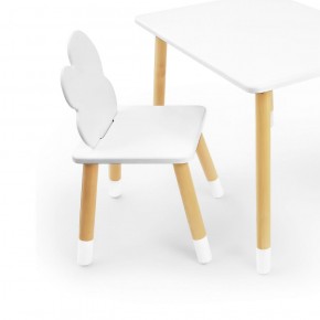 Комплект детской мебели стол и два стула Облачко (Белый/Белый/Береза) в Асбесте - asbest.mebel-74.com | фото