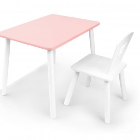 Комплект детской мебели стол и стул Корона (Розовый/Белый/Белый) в Асбесте - asbest.mebel-74.com | фото