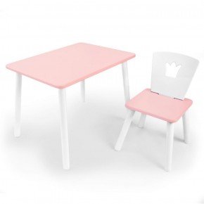 Комплект детской мебели стол и стул Корона (Розовый/Розовый/Белый) в Асбесте - asbest.mebel-74.com | фото