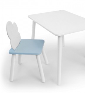 Комплект детской мебели стол и стул Облачко (Белый/Голубой/Белый) в Асбесте - asbest.mebel-74.com | фото