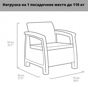Комплект мебели Корфу Рест (Corfu Rest - without table) капучино-песок в Асбесте - asbest.mebel-74.com | фото