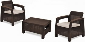 Комплект мебели Корфу Уикенд (Corfu Weekend) коричневый - серо-бежевый * в Асбесте - asbest.mebel-74.com | фото