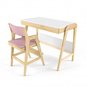 Комплект растущий стол и стул с чехлом 38 попугаев «Вуди» (Белый, Береза, Розовый) в Асбесте - asbest.mebel-74.com | фото