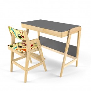 Комплект растущий стол и стул с чехлом 38 попугаев «Вуди» (Серый, Береза, Монстры) в Асбесте - asbest.mebel-74.com | фото