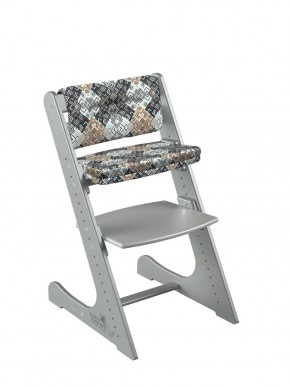 Комплект растущий стул и подушки Конёк Горбунёк Комфорт  (Серый металлик, Лабиринт) в Асбесте - asbest.mebel-74.com | фото
