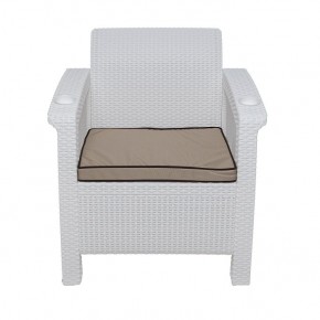 Комплект уличной мебели Yalta Premium Terrace Set (Ялта) белый (+подушки под спину) в Асбесте - asbest.mebel-74.com | фото