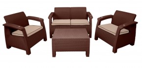 Комплект уличной мебели Yalta Premium Terrace Set (Ялта) шоколадый (+подушки под спину) в Асбесте - asbest.mebel-74.com | фото