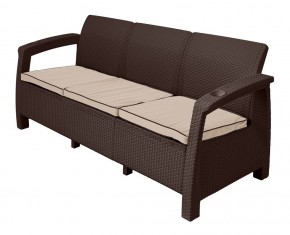 Комплект уличной мебели Yalta Premium Terrace Triple Set (Ялта) шоколадный (+подушки под спину) в Асбесте - asbest.mebel-74.com | фото