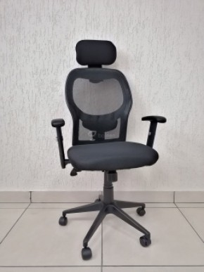 Кресло Barneo K-128 для персонала (черная ткань черная сетка) в Асбесте - asbest.mebel-74.com | фото