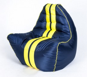 Кресло бескаркасное Авто (Черное с желтой полосой) в Асбесте - asbest.mebel-74.com | фото