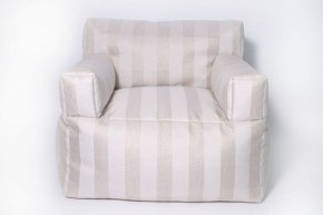 Кресло бескаркасное Уют полоса (Молочный) в Асбесте - asbest.mebel-74.com | фото