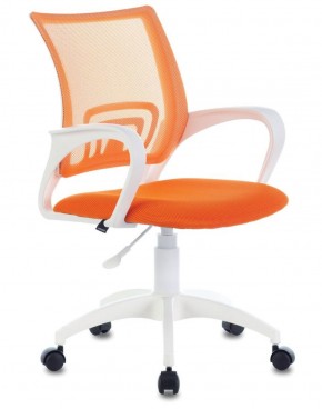Кресло BRABIX "Fly MG-396W", пластик белый, сетка, оранжевое, 532401, MG-396W_532401 в Асбесте - asbest.mebel-74.com | фото