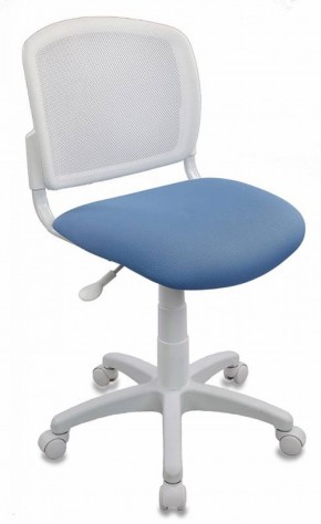 Кресло детское Бюрократ CH-W296NX/26-24 белый TW-15 голубой 26-24 в Асбесте - asbest.mebel-74.com | фото