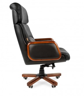 Кресло для руководителя CHAIRMAN 417 (Натуральная кожа) Черное в Асбесте - asbest.mebel-74.com | фото