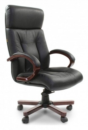 Кресло для руководителя Chairman 421 черный/орех темный, черный в Асбесте - asbest.mebel-74.com | фото