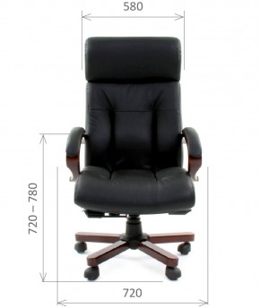Кресло для руководителя CHAIRMAN  421 (Натуральная кожа) Черное в Асбесте - asbest.mebel-74.com | фото