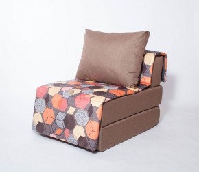 Кресло-кровать бескаркасное Харви (коричневый-геометрия браун) в Асбесте - asbest.mebel-74.com | фото