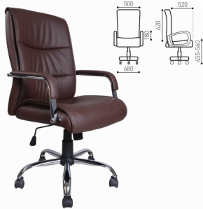 Кресло офисное BRABIX "Space EX-508" (экокожа, хром, коричневое) 531164 в Асбесте - asbest.mebel-74.com | фото