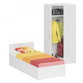 Кровать 0900 + Шкаф угловой Стандарт, цвет белый, ШхГхВ 93,5х203,5х70 + 81,2х81,2х200см., сп.м. 900х2000 мм., без матраса, основание есть в Асбесте - asbest.mebel-74.com | фото