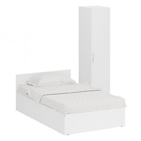 Кровать 1200 + Пенал Стандарт, цвет белый, ШхГхВ 123,5х203,5х70 + 45х52х200 см., сп.м. 1200х2000 мм., без матраса, основание есть в Асбесте - asbest.mebel-74.com | фото