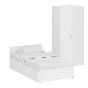 Кровать 1200 + Шкаф угловой Стандарт, цвет белый, ШхГхВ 123,5х203,5х70 + 81,2х81,2х200см., сп.м. 1200х2000 мм., без матраса, основание есть в Асбесте - asbest.mebel-74.com | фото