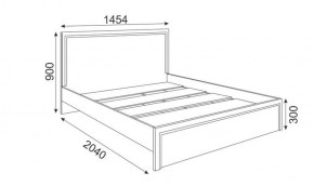 Кровать 1.4 М16 Стандарт с настилом Беатрис (Орех гепланкт) в Асбесте - asbest.mebel-74.com | фото