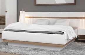 Кровать 140/TYP 91-01 с подъемником, LINATE ,цвет белый/сонома трюфель в Асбесте - asbest.mebel-74.com | фото