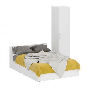Кровать 1400 + Пенал Стандарт, цвет белый, ШхГхВ 143,5х203,5х70 + 45х52х200 см., сп.м. 1400х2000 мм., без матраса, основание есть в Асбесте - asbest.mebel-74.com | фото