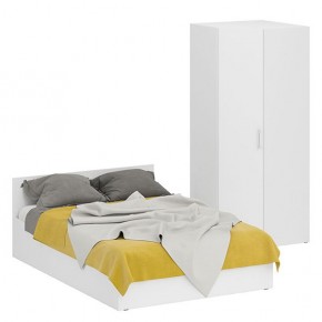 Кровать 1400 + Шкаф угловой Стандарт, цвет белый, ШхГхВ 143,5х203,5х70 + 81,2х81,2х200см., сп.м. 1400х2000 мм., без матраса, основание есть в Асбесте - asbest.mebel-74.com | фото