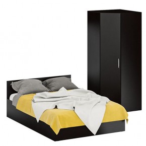 Кровать 1400 + Шкаф угловой Стандарт, цвет венге, ШхГхВ 143,5х203,5х70 + 81,2х81,2х200см., сп.м. 1400х2000 мм., без матраса, основание есть в Асбесте - asbest.mebel-74.com | фото