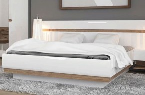 Кровать 160/TYP 92, LINATE ,цвет белый/сонома трюфель в Асбесте - asbest.mebel-74.com | фото