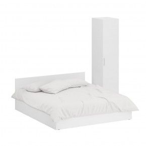 Кровать 1800 + Пенал Стандарт, цвет белый, ШхГхВ 183,5х203,5х70 + 45х52х200 см., сп.м. 1800х2000 мм., без матраса, основание есть в Асбесте - asbest.mebel-74.com | фото