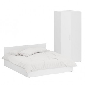 Кровать 1800 + Шкаф угловой Стандарт, цвет белый, ШхГхВ 183,5х203,5х70 + 81,2х81,2х200см., сп.м. 1800х2000 мм., без матраса, основание есть в Асбесте - asbest.mebel-74.com | фото