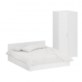 Кровать 1800 + Шкаф угловой Стандарт, цвет белый, ШхГхВ 183,5х203,5х70 + 81,2х81,2х200см., сп.м. 1800х2000 мм., без матраса, основание есть в Асбесте - asbest.mebel-74.com | фото